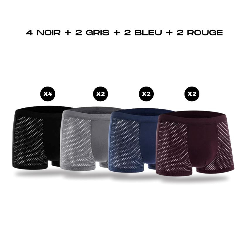 BOXERS EN FIBRE DE BAMBOU | BAMBOOWEAR Cueca Mascato Shop S 4x Noir + 2x Bleu + 2x Gris + 2x Rouge