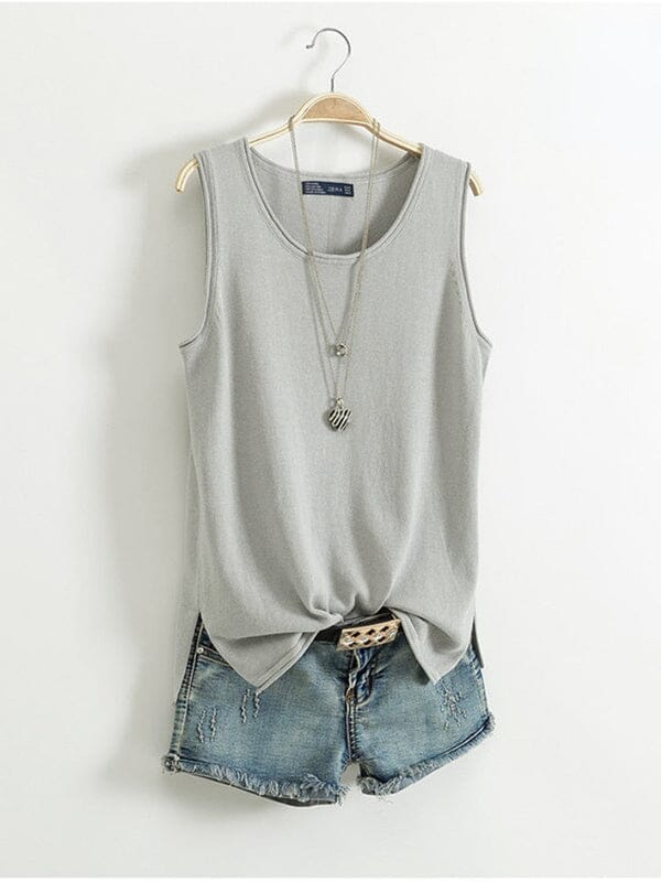 Débardeur Alana Roupas (Regata Feminina 1) Mascato Shop Gris M (38-40)