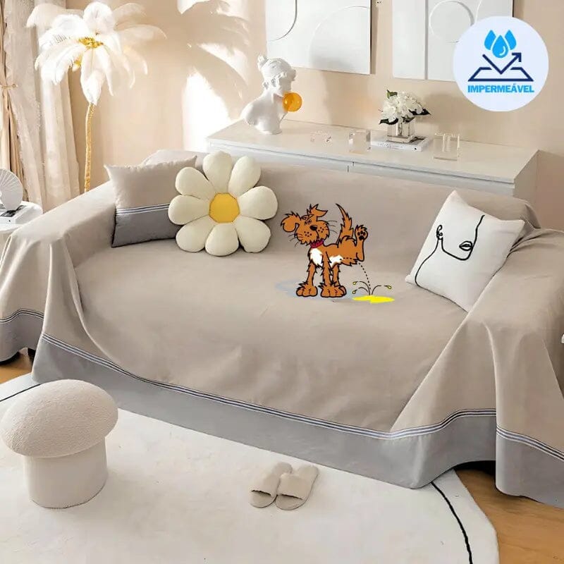 Housse Anti-Urine MaxProtect pour Canapés en Chenille UNISSEX - CASA - LIMPEZA - CAPA ANTI XIXI Mascato Shop Beige 200x130cm