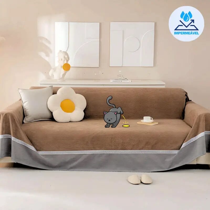 Housse Anti-Urine MaxProtect pour Canapés en Chenille UNISSEX - CASA - LIMPEZA - CAPA ANTI XIXI Mascato Shop Marron 200x130cm