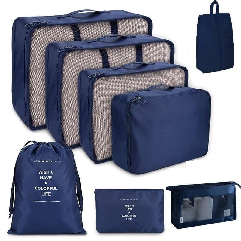 Kit de Sacs Organisateurs Imperméables – 8 Pièces Joias & Acessórios (Bolsa 2) Mascato Shop Achetez 5 Recevez 8 Bleu Marine
