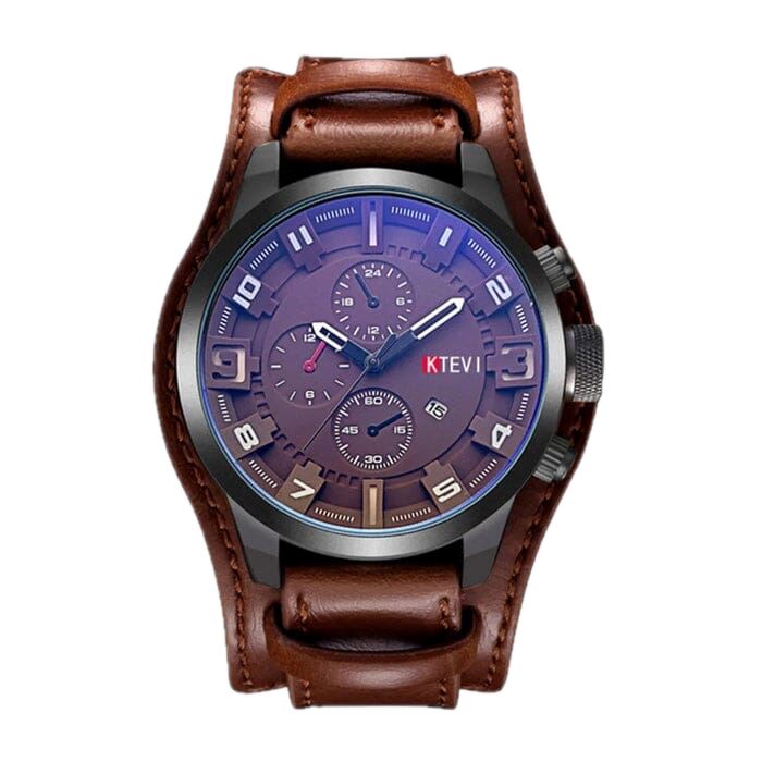 Montre Britannique Bristol en Cuir Masculino - Relógio 3 Mascato Shop