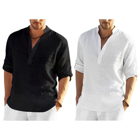 Chemise Homme Style Bataan Panama [ACHETEZ 1, RECEVEZ 2] Roupas (Camisa Masculina 2) Mascato Shop P Noir/Blanc 