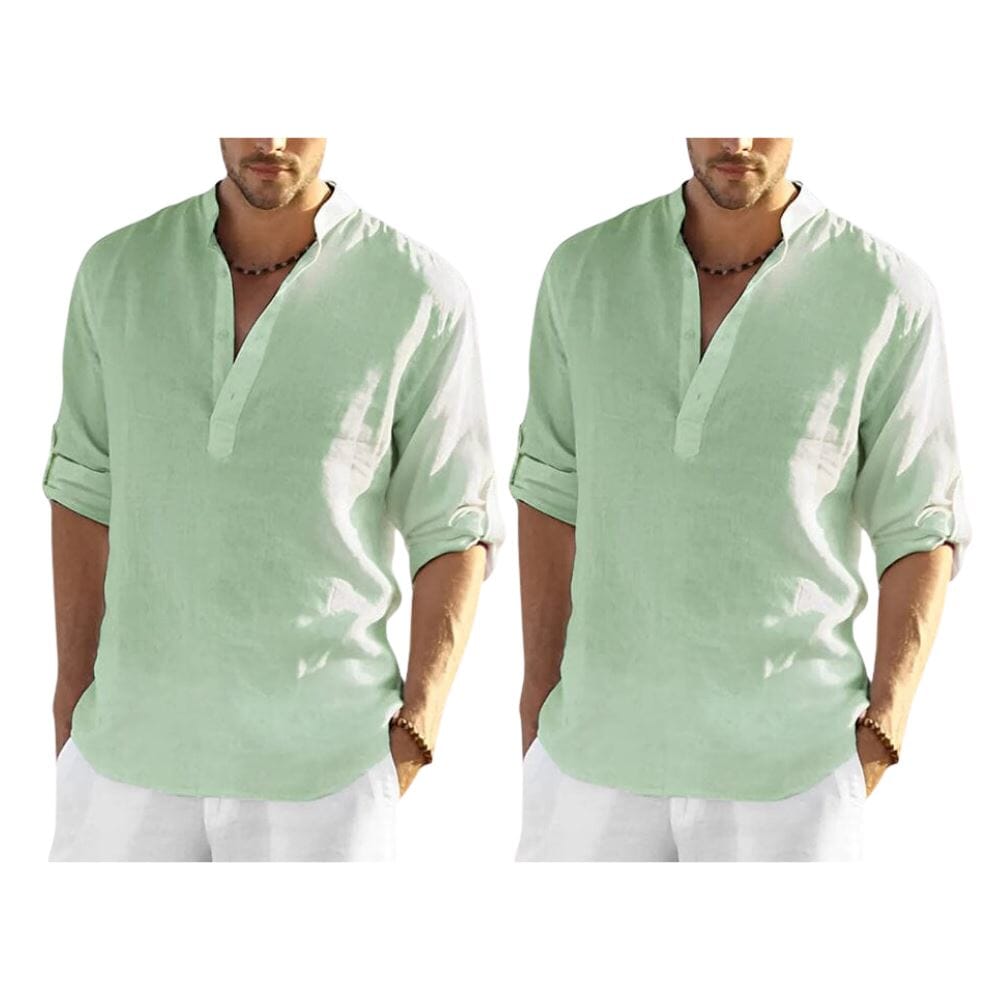 Chemise Homme Style Bataan Panama [ACHETEZ 1, RECEVEZ 2] Roupas (Camisa Masculina 2) Mascato Shop P Vert/Vert 